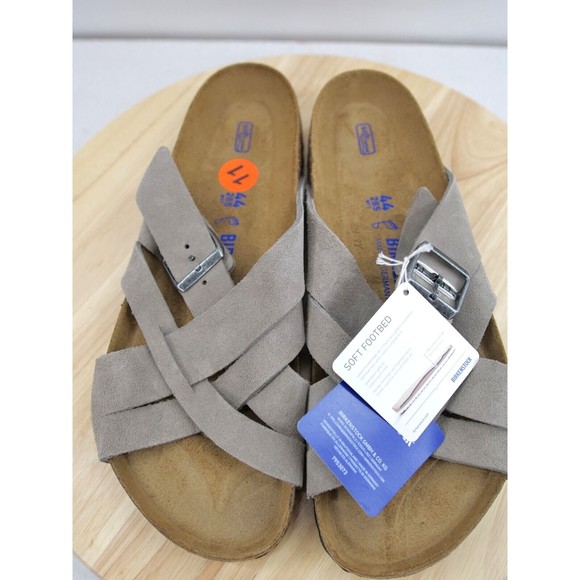 Birkenstock Lugano Sandals (44 US 11 R) Suede Stone‎ Coin SoftBed Comfort… - Picture 2 of 6